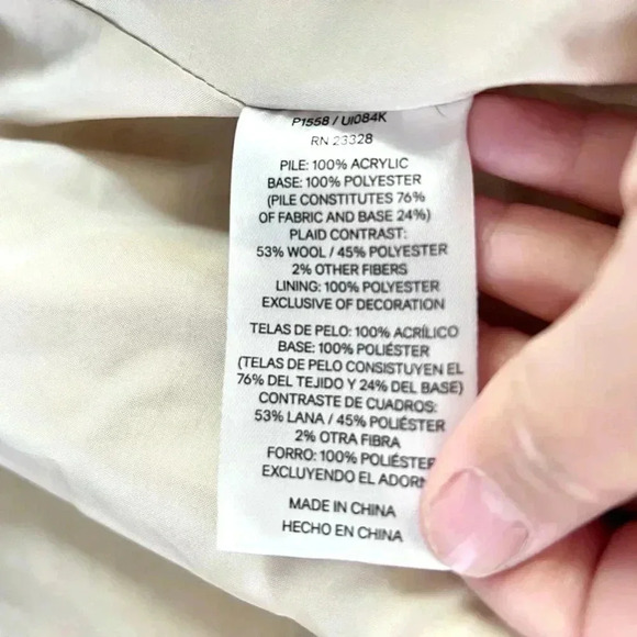 Pendleton Cream Colored Fuzzy Sherpa Full-Zip Jacket Size Small - Picture 11 of 11